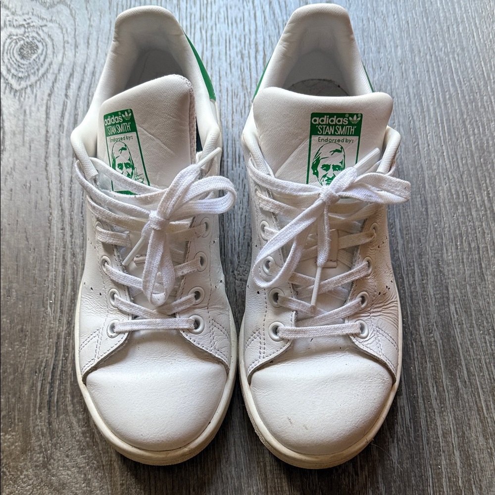 Adidas Stan Smith White and Green Sneakers